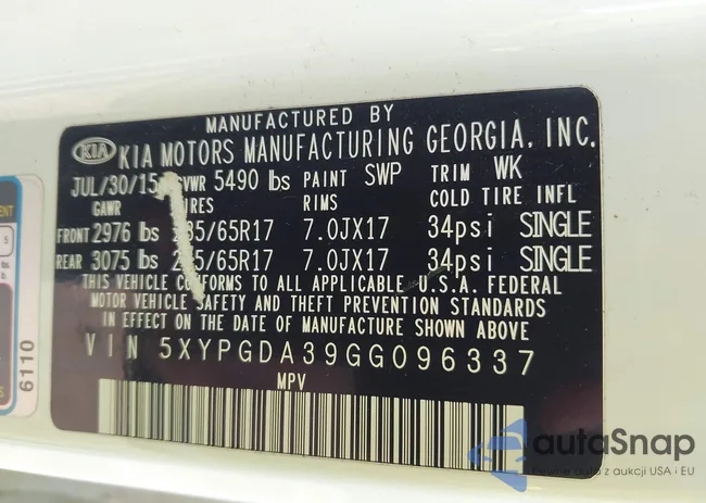 5XYPGDA39GG096337: 43299074