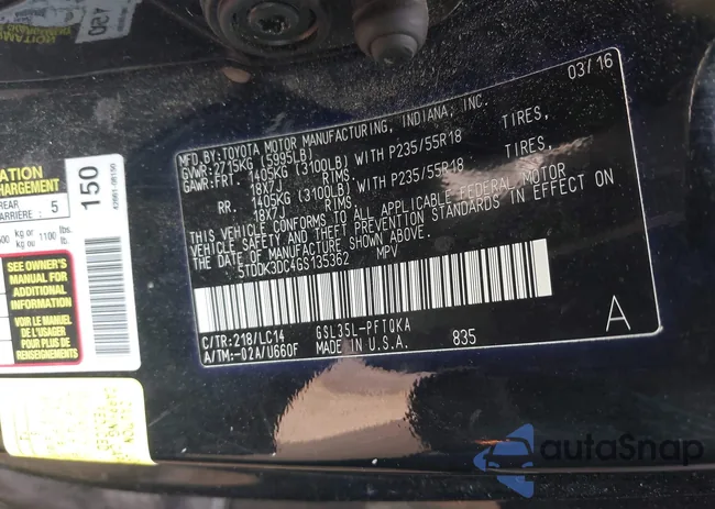 5TDDK3DC4GS135362: 43299081