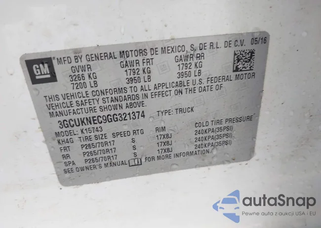 3GCUKNEC9GG321374: 43299084