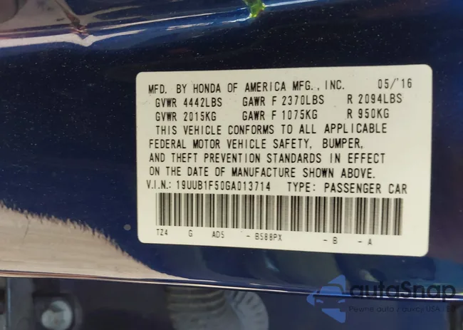 19UUB1F50GA013714: 43299088