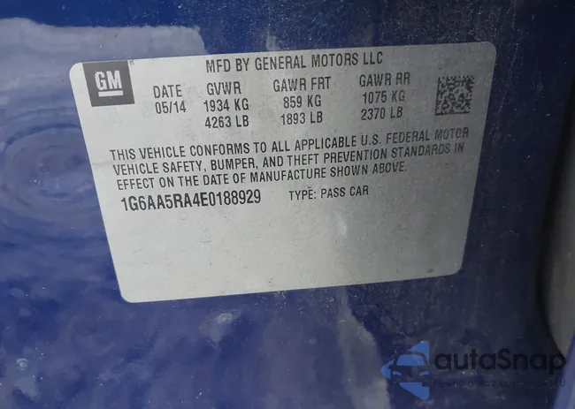 1G6AA5RA4E0188929: 43299133