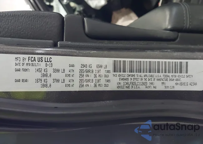 1C4RJFBG5LC112023: 43299140