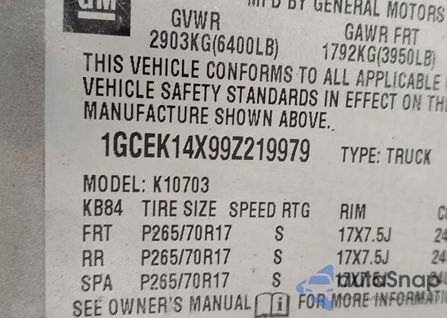 1GCEK14X99Z219979: 43299365