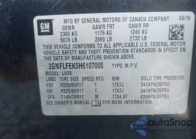 2GNFLFEK5H6107005: 43299372