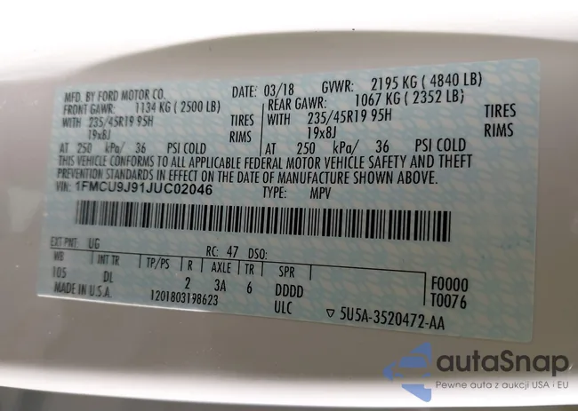 1FMCU9J91JUC02046: 43298394