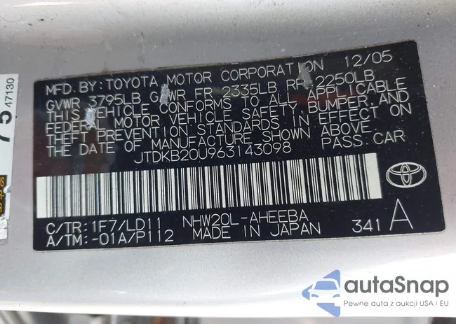 JTDKB20U963143098: 43298418