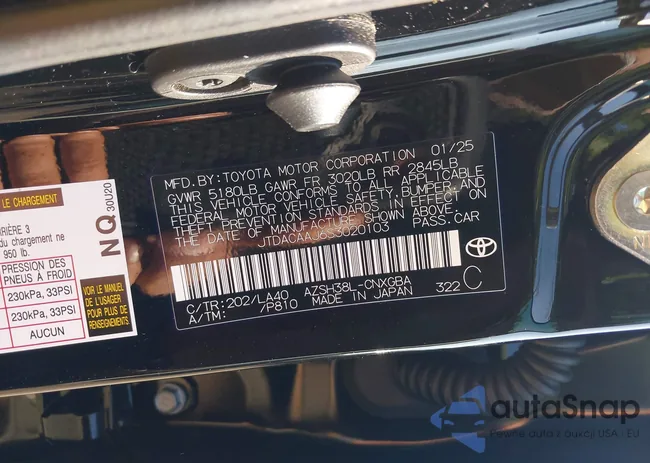 JTDACAAJ6S3020103: 43298427