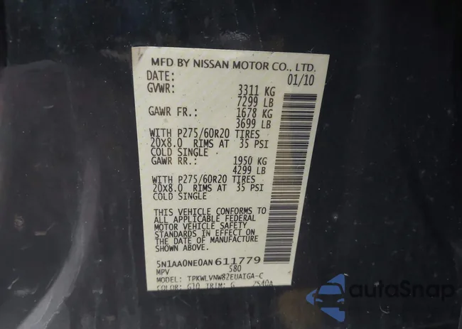 5N1AA0NE0AN611779: 43298475