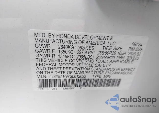 5J8YE1H97SL012033: 43298500