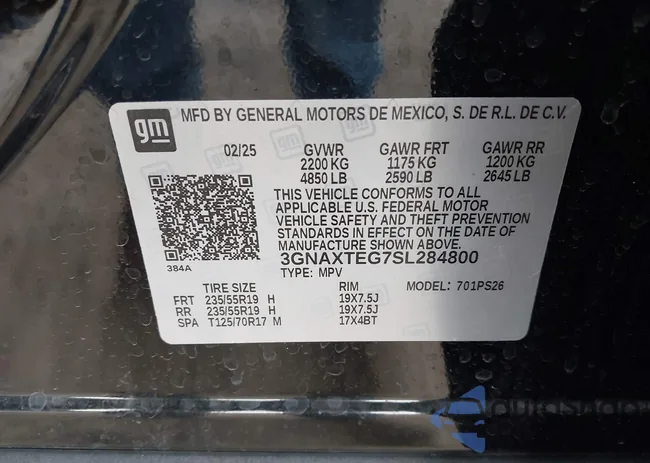 3GNAXTEG7SL284800: 43298570