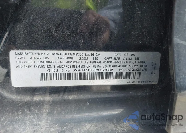 3VWJM71K79M168582: 43298600