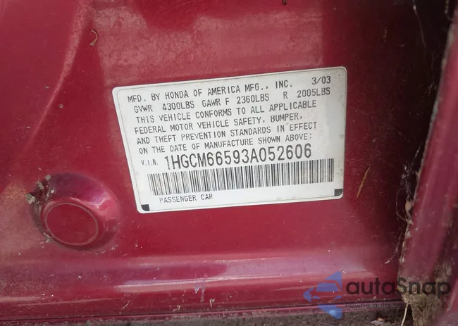1HGCM66593A052606: 43298605