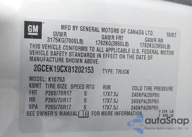 2GCEK19CX81202153: 43298637