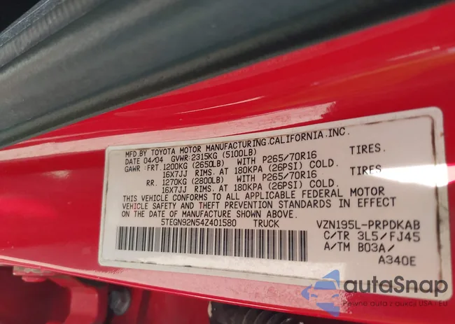 5TEGN92N54Z401580: 43299797