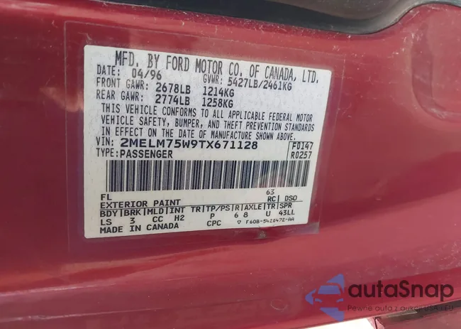 2MELM75W9TX671128: 43299799