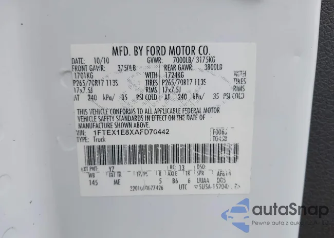 1FTEX1E8XAFD70442: 43299816