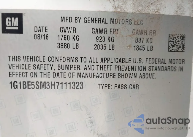 1G1BE5SM3H7111323: 43299880