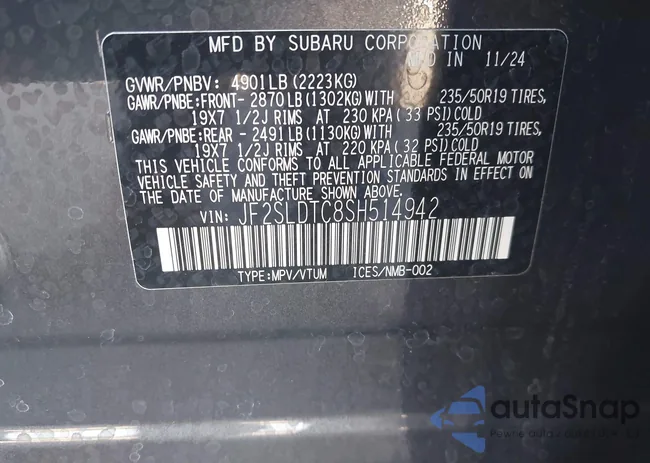 JF2SLDTC8SH514942: 43299883