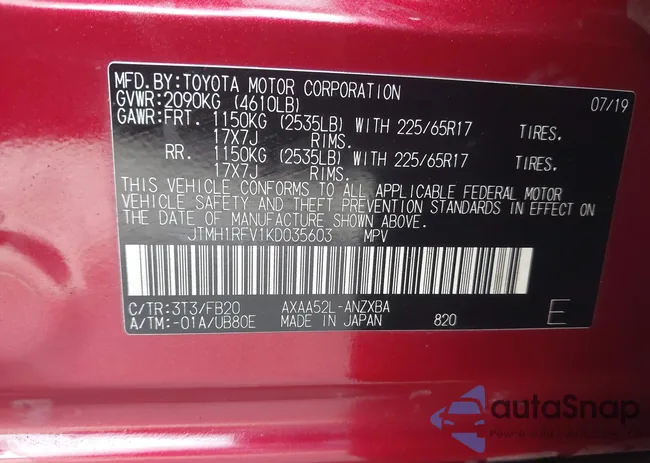 JTMH1RFV1KD035603: 43299903