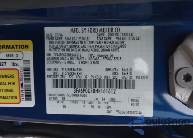 3FA6P0G78HR161612: 43299921