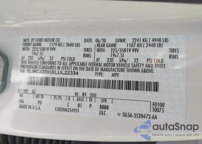 5LMCJ2DHXLUL22334: 43299927