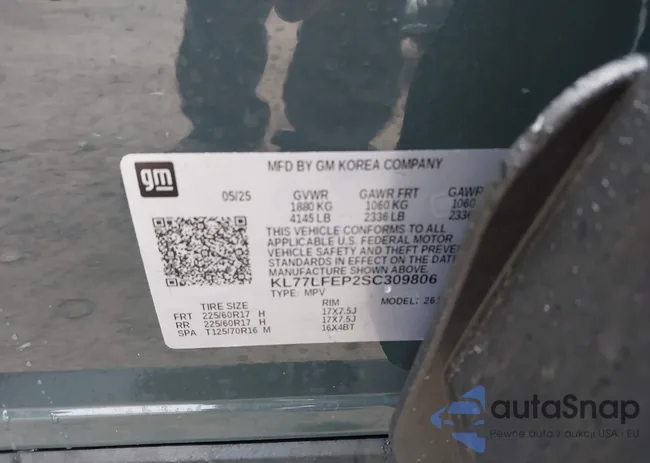 KL77LFEP2SC309806: 43300225