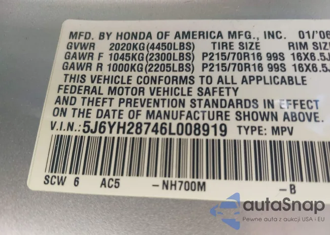 5J6YH28746L008919: 43300281