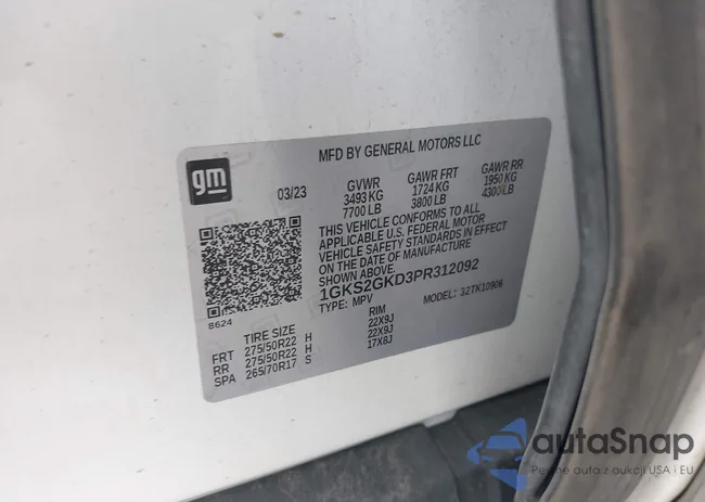 1GKS2GKD3PR312092: 43300321