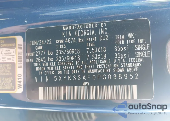 5XYK33AF0PG038952: 43300350