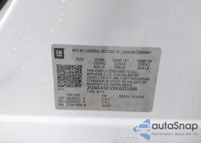 2GNAXSEVXK6211885: 43300368