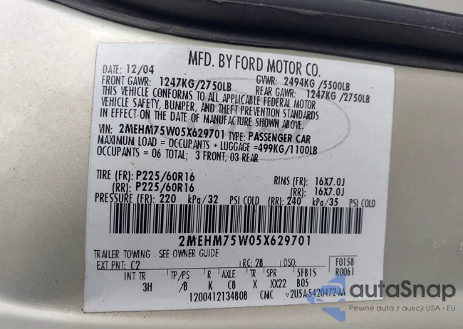 2MEHM75W05X629701: 43299518