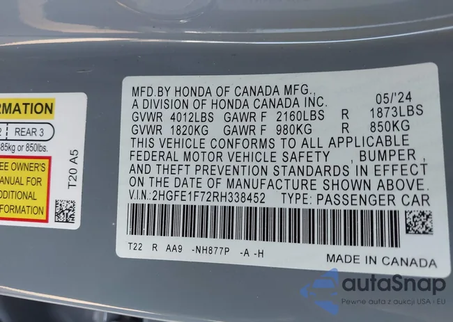 2HGFE1F72RH338452: 43299550