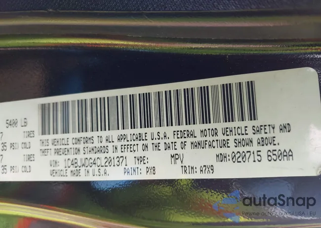 1C4BJWDG4CL201371: 43299587