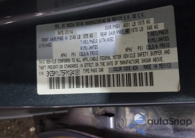 3MZBM1U75FM124181: 43299671