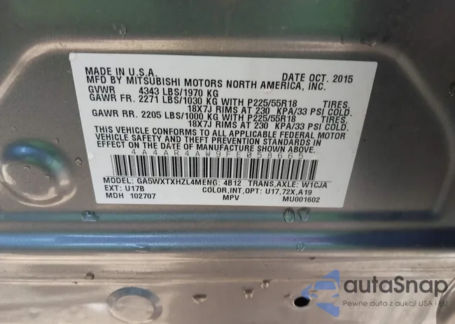 4A4AR4AW9FE058665: 43299758