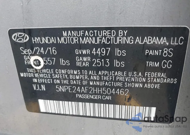 5NPE24AF2HH504462: 43300802