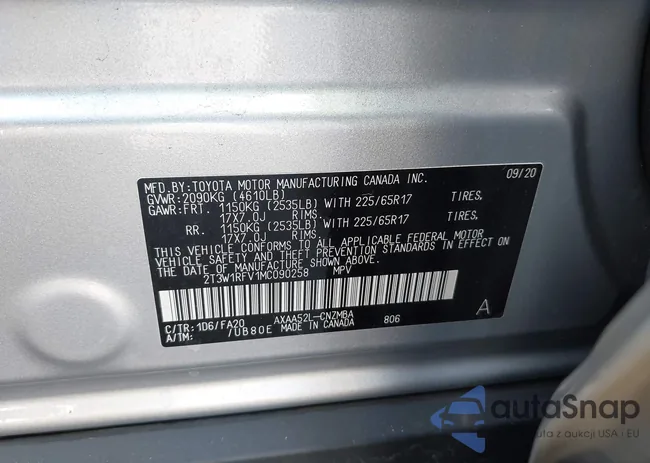 2T3W1RFV1MC090258: 43300818