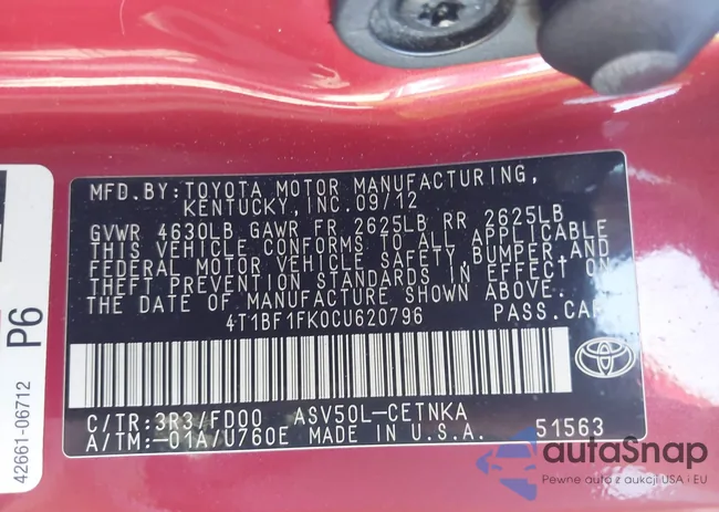 4T1BF1FK0CU620796: 43300894