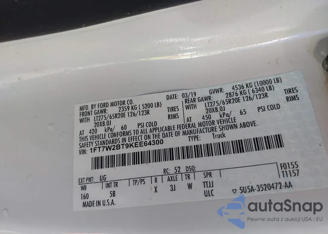 1FT7W2BT9KEE64300: 43300906