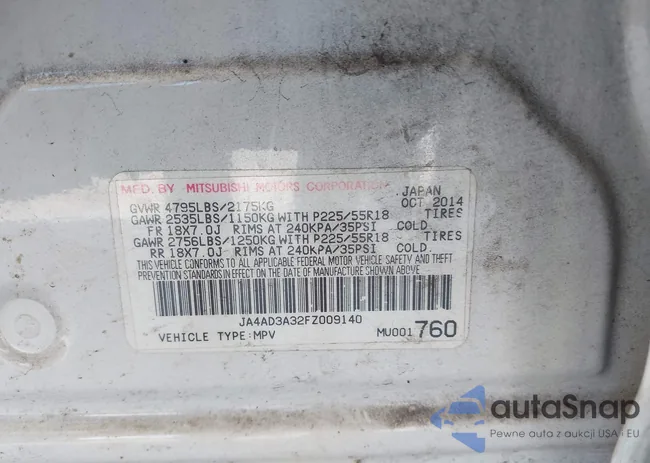 JA4AD3A32FZ009140: 43300943