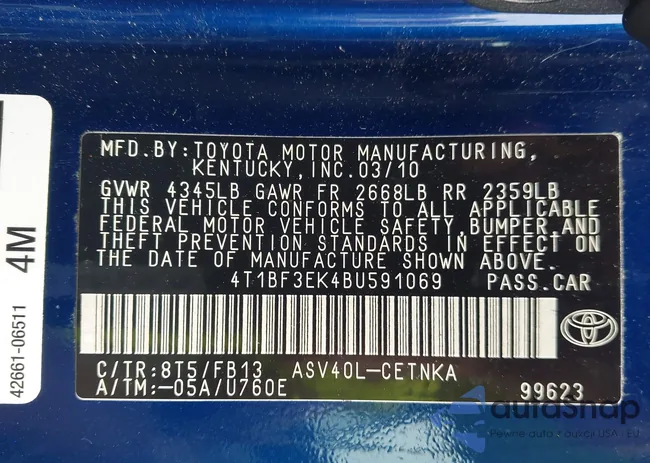 4T1BF3EK4BU591069: 43300944