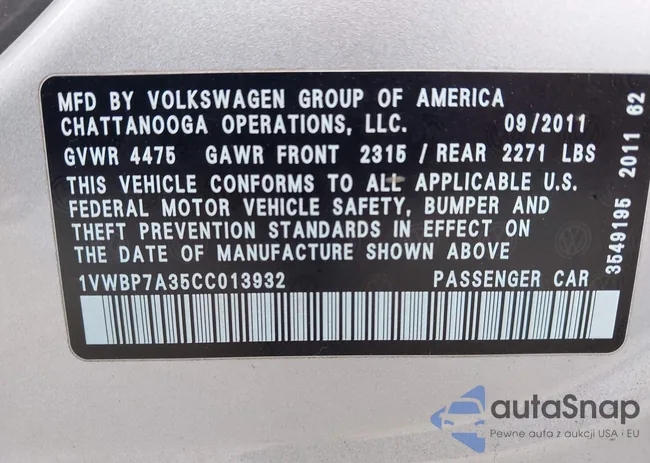 1VWBP7A35CC013932: 43300967