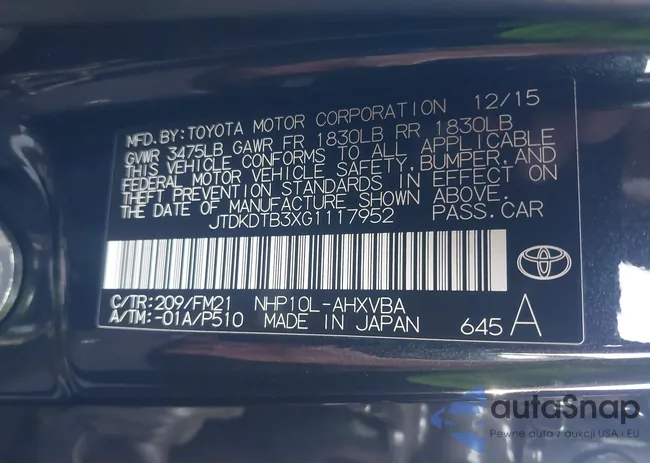 JTDKDTB3XG1117952: 43300976