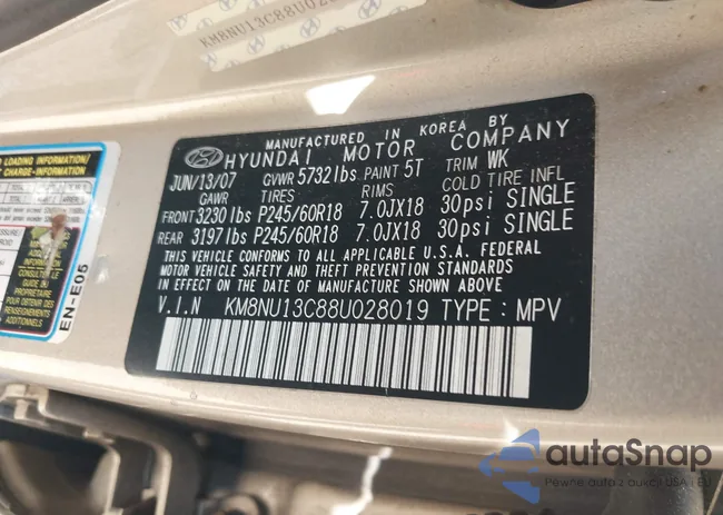 KM8NU13C88U028019: 43300978