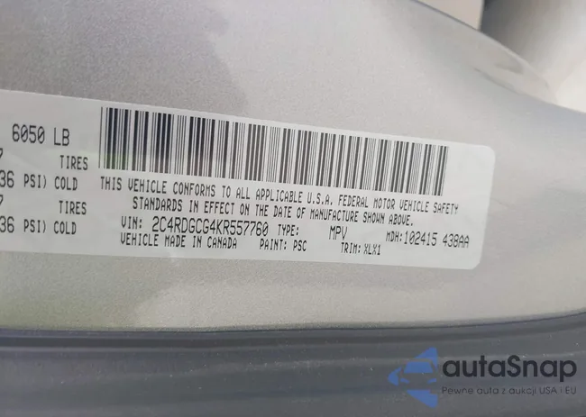 2C4RDGCG4KR557760: 43301013