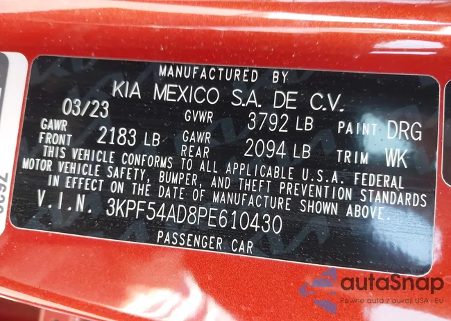 3KPF54AD8PE610430: 43301210