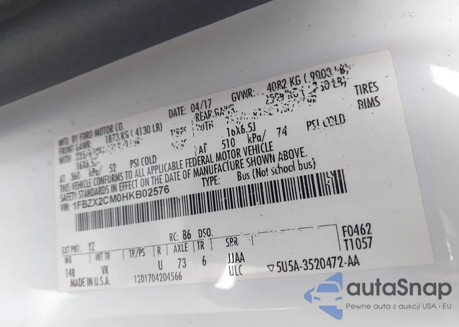 1FBZX2CM0HKB02576: 43301230