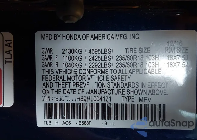 5J6RW1H89HL004171: 43301285