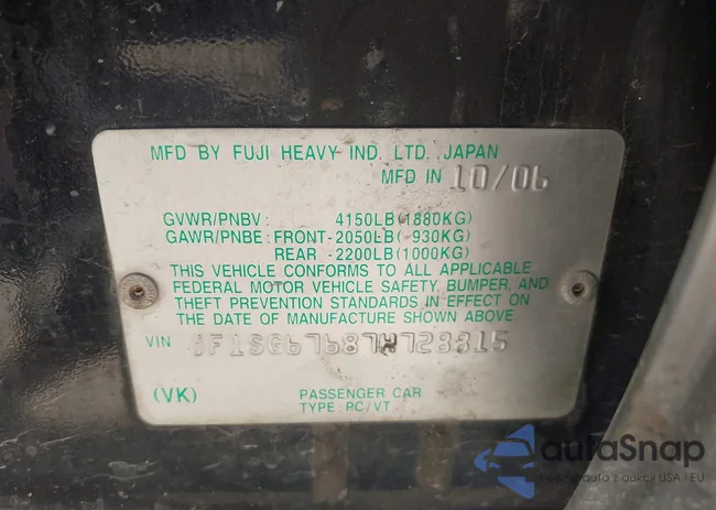 JF1SG67687H728815: 43301357