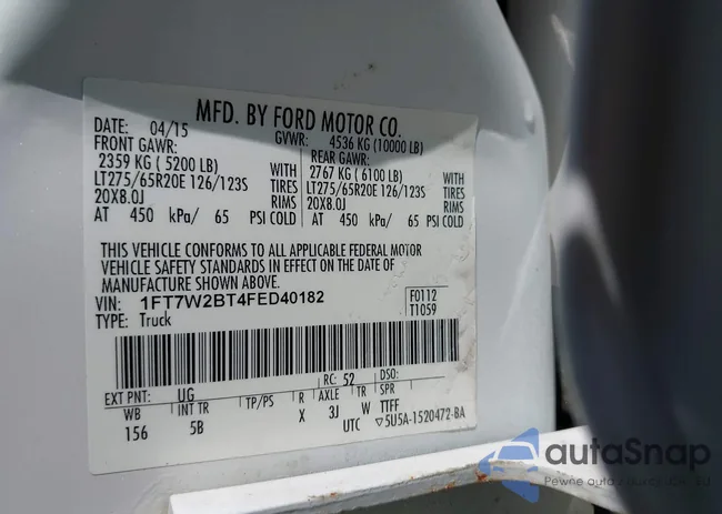 1FT7W2BT4FED40182: 43300381